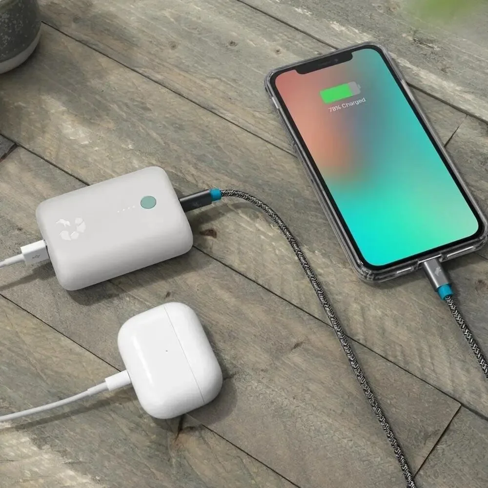 Nimble Champ Lite 5K Portable Charger, 15W USB-C Fast Charging Power Bank, White